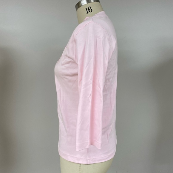 Rhinestone Collar 3/4 length top L - Picture 4 of 8